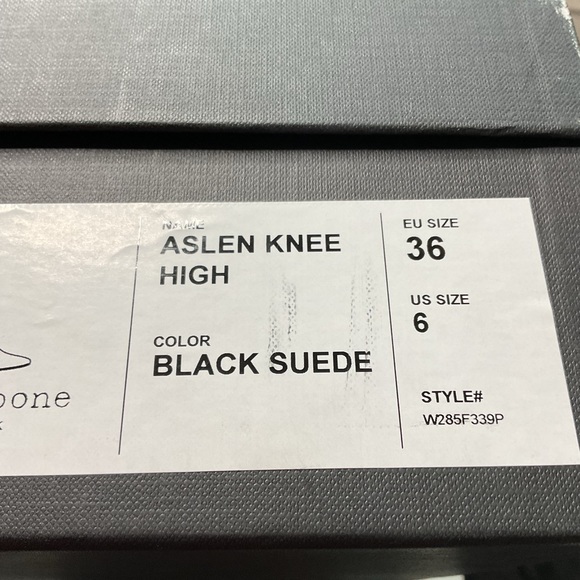 NIB $795 Rag &Bone Aslen Knee High Black Suede Boots Size: 36 - Picture 16 of 16